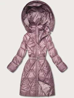 Růžový prošívaný kabát pro přechodné období s kapucí Goodlookin (Y3-9215-52)