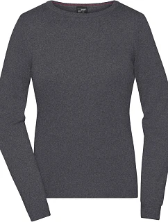 Daiber JN 1313 Dámský svetr s kulatým výstřihem 02.1313 anthracite melange