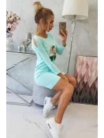 Šaty s potiskem Love v mátové barvě