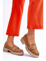 Módní semišové mokasíny tmavě béžové Eloisa