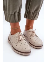 Bílé dámské kožené polobotky S.Barski LR182