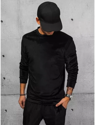 Pánská černá velurová mikina FashionStreet BX5534