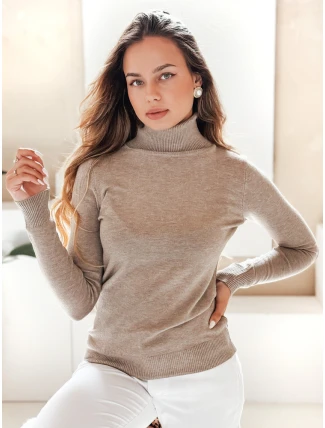 Dámský svetr s rolákem VANORIA beige FashionStreet MY2489