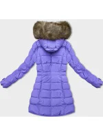 Zimní bunda v barvě lila s kožešinovou podšívkou (LHD-23063)