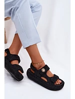 Zdobené dámské sandály na platformě GOE TT2N4102 Černé