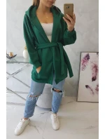 Zateplená bunda s vázáním v pase tmavě zelená Zateplená bunda s vázáním v pase tmavě zelená