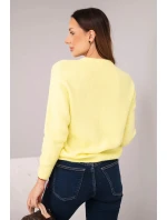 Svetr dámský z baby alpaky s dlouhým rukávem citronový