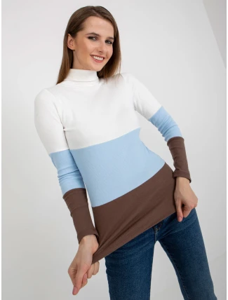 Dámská halenka RV BZ 8465 1.37P bílá a modrá - FPrice Dámská halenka RV BZ 8465 1.37P bílá a modrá - FPrice