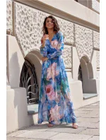 Denní šaty SUK419-200470 modro-růžové - Roco Fashion Denní šaty SUK419-200470 modro-růžové - Roco Fashion