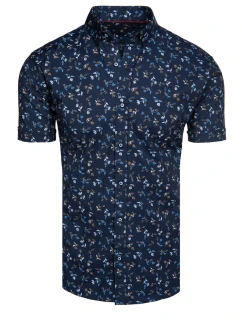 Pánská tmavě modrá košile s krátkým rukávem FashionStreet KX1042