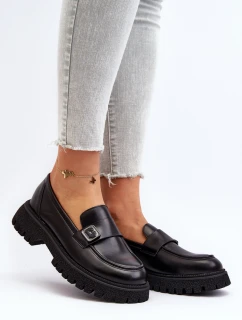 Dámské mokasíny s černým páskem Flanila