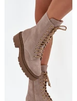 Dámské workery z pravé semišové kůže s vyhříváním Zazoo 4213 béžové Dámské workery z pravé semišové kůže s vyhříváním Zazoo 4213 béžové