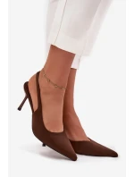 Lodičky s odhalenými patami čokoládové Lenira