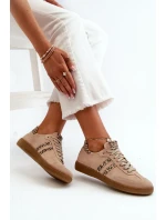 Zazoo Dámské semišové nízké tenisky béžové