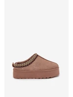 Dětské/módní sněhule s výšivkou na platformě Jolisse – khaki