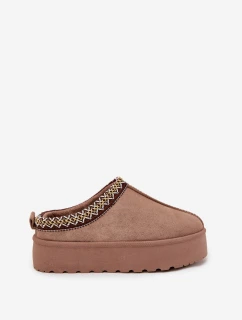 Dětské/módní sněhule s výšivkou na platformě Jolisse – khaki