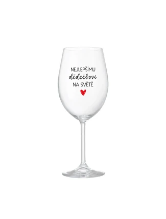 NEJLEPŠÍMU DĚDĚČKOVI NA SVĚTĚ - čirá sklenice na víno 350 ml NEJLEPŠÍMU DĚDĚČKOVI NA SVĚTĚ - čirá sklenice na víno 350 ml