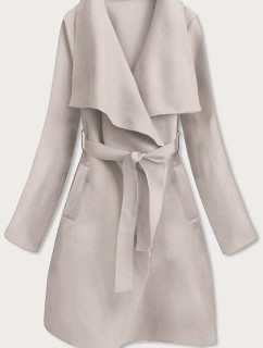 Světle béžový minimalistický dámský kabát (747ART)