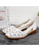 Rieker W RKR442B bílá ažurová kožená polobotka