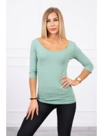 Halenka s kulatým výstřihem tmavě mátová Halenka s kulatým výstřihem tmavě mátová