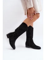 Zazoo 3403 Prosklené Dámské Botky S Nízkým Podpatkem Hnědé