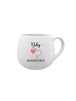 DÍKY MAMINKO - bílý keramický hrníček 300 ml