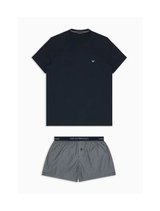 Pánské pyžamo 111339 4R576 66936 tm. modré s proužkem - Emporio Armani Pánské pyžamo 111339 4R576 66936 tm. modré s proužkem - Emporio Armani