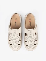 Módní dámské polobotky hnědé na plochém podpatku Módní dámské polobotky hnědé na plochém podpatku