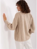 Béžový dámský dvoudílný komplet - top a svetr (8019)