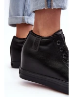 Dámské kožené boty na podpatku Big Star MM274001 černé