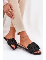 Ploché Dámské Pantofle S Mašlí Černé Tobin