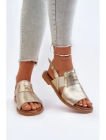 Dámské kožené sandály Zazoo zlaté