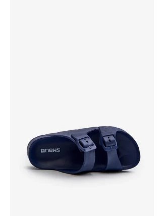 Lehké chlapecké pěnové pantofle s přezkami tmavě modrá Adirnaca