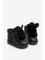 Dětské zimní botky s kožešinou a ušima Černé Betty Dětské zimní botky s kožešinou a ušima Černé Betty