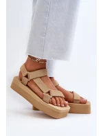 Dámské sandály na platformě béžové Edireda