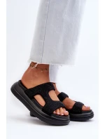 Ozdobené dámské sandály na platformě černé Jestella