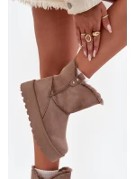 Dámské Sněhule Na Platformě S Kožíškem Tmavě Béžové Evelira