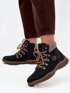 Zateplené kotníkové boty trapery dámské černé Zenaya