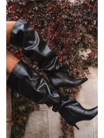 Dámské kozačky na jehlovém podpatku Ysolienne – černé