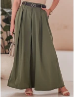 FLOWES khaki FashionStreet kalhotová sukně s páskem UY2593 FLOWES khaki FashionStreet kalhotová sukně s páskem UY2593
