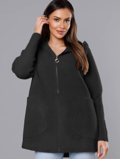Černý přehoz přes oblečení ála alpaka s kapucí (B6007)