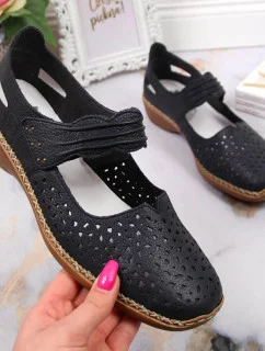 Rieker W RKR139 tmavě modrá kožená polobotka