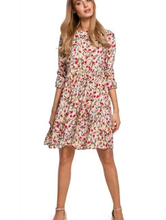 Šaty se vzory tulipánů M521 Model 5 - MOE