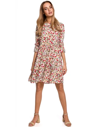 Šaty se vzory tulipánů M521 Model 5 - MOE