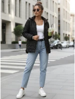 Dámská přechodná prošívaná bunda s odnímatelnou kapucí černá TY5625