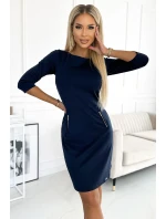 420-4 MARY Šaty se zlatými zámky - ZELENÉ