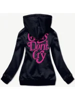 Krátká tmavě modrá dámská mikina (26013)