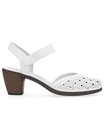 Kožené pohodlné sandály Rieker W RKR650 white Kožené pohodlné sandály Rieker W RKR650 white