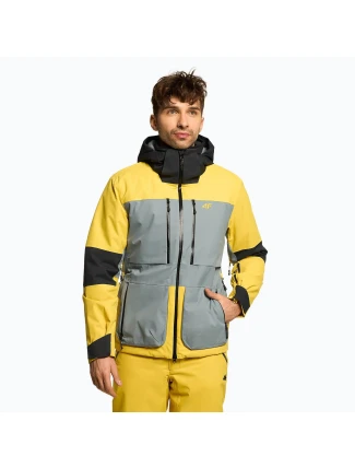 Pánská lyžařská bunda H4Z22 žluto-černá - 4F