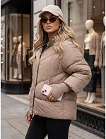 Dámská zimní prošívaná bunda s kožešinou, béžová, FashionStreet TY5740 Dámská zimní prošívaná bunda s kožešinou, béžová, FashionStreet TY5740